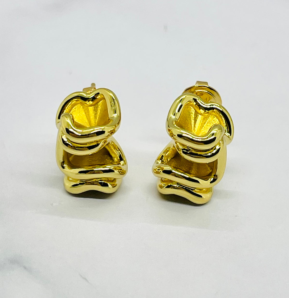 BOTTEGA VENETA Sculpted Gold Tone Earrings - Pre-Owned — 6