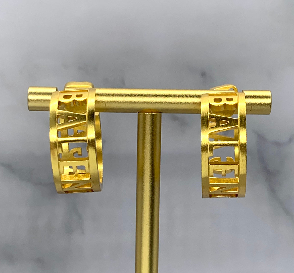 BALENCIAGA Brass Tono Hoop Earrings - Pre-Owned — 5