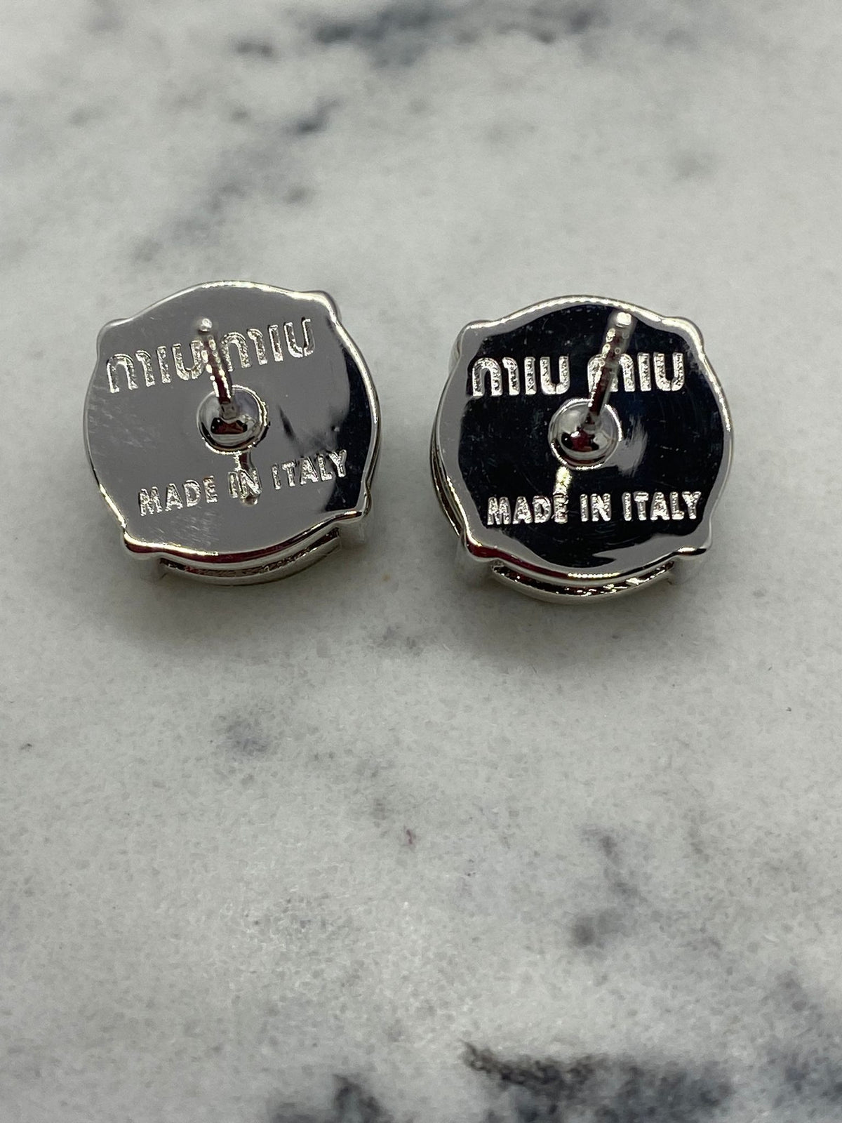MIU MIU Rhinestone Smoky Stud Earrings - Pre-Owned — 2