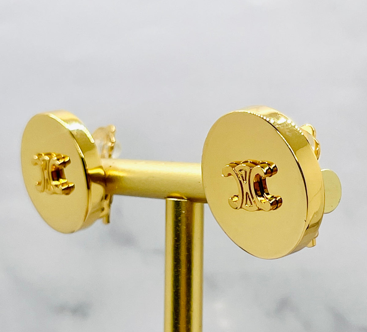 CELINE Monogram Disc Clip On Earrings - Pre-Owned — 5