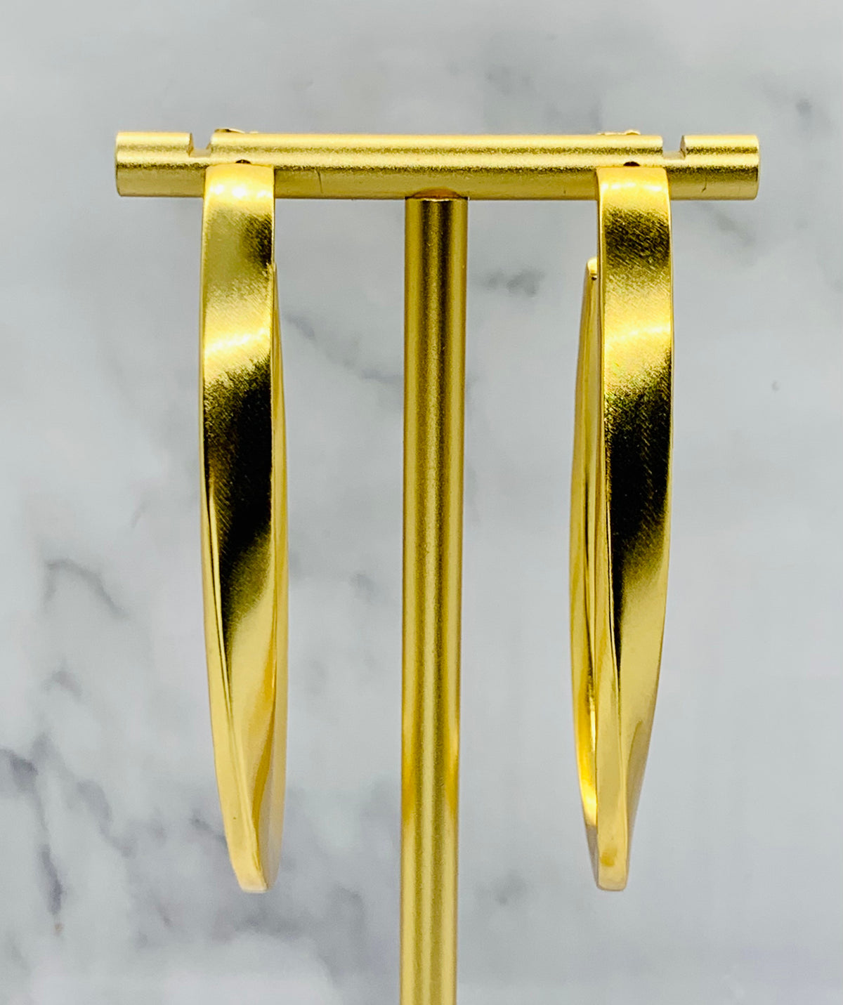 YSL YVES SAINT LAURENT Gold Tone Hoop Earrings - Pre-Owned