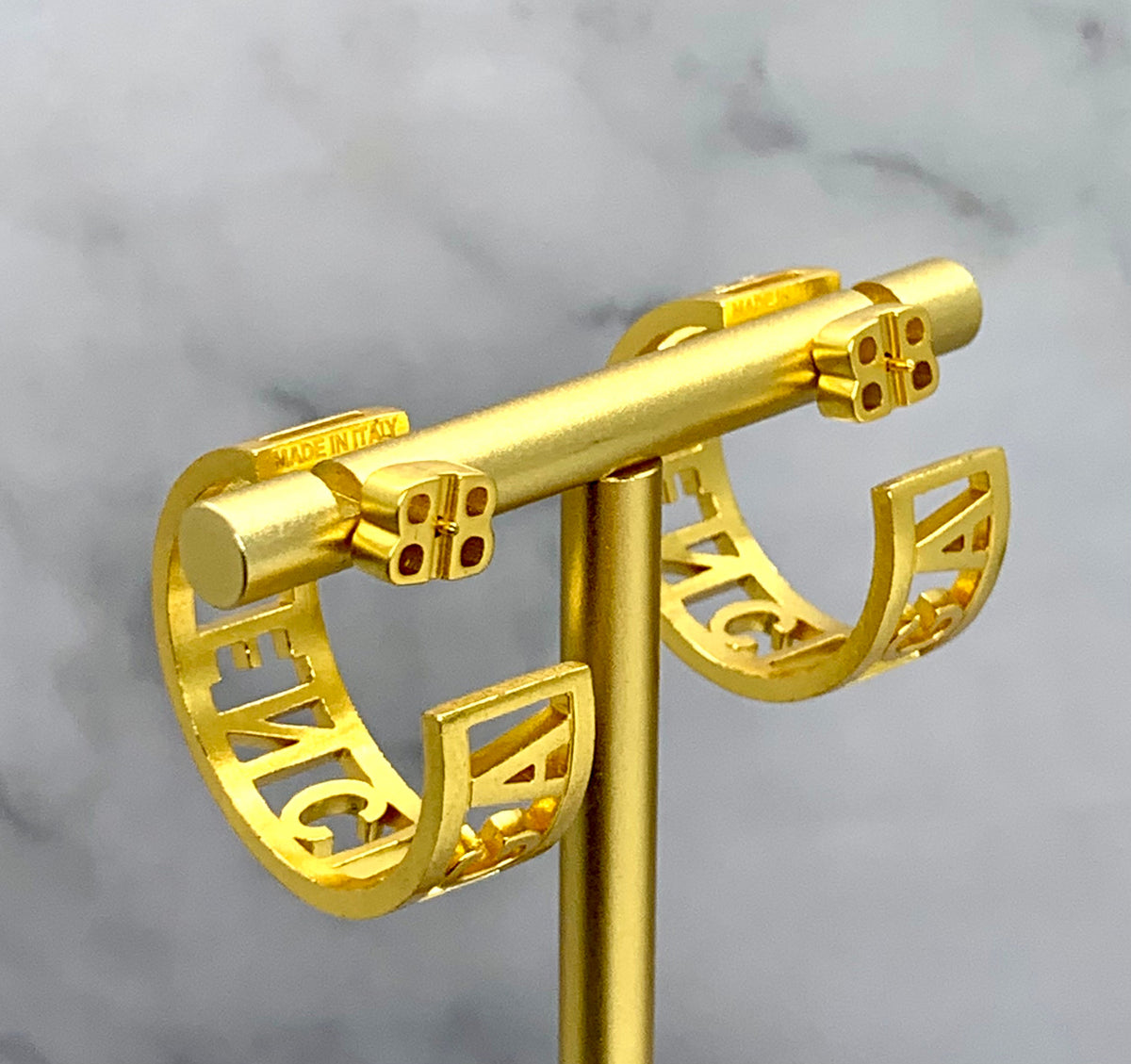 BALENCIAGA Brass Tono Hoop Earrings - Pre-Owned — 4