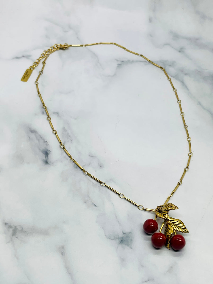 YSL YVES SAINT LAURENT Cherry Pendant Necklace - Pre-Owned — 1
