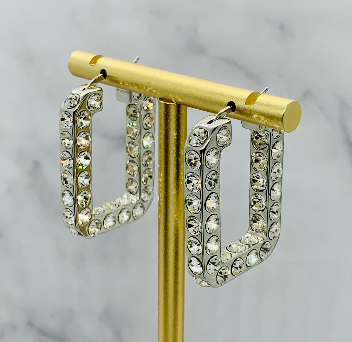 AMINA MUADDI Rhinestone Hoop Earrings - Pre-Owned — 4