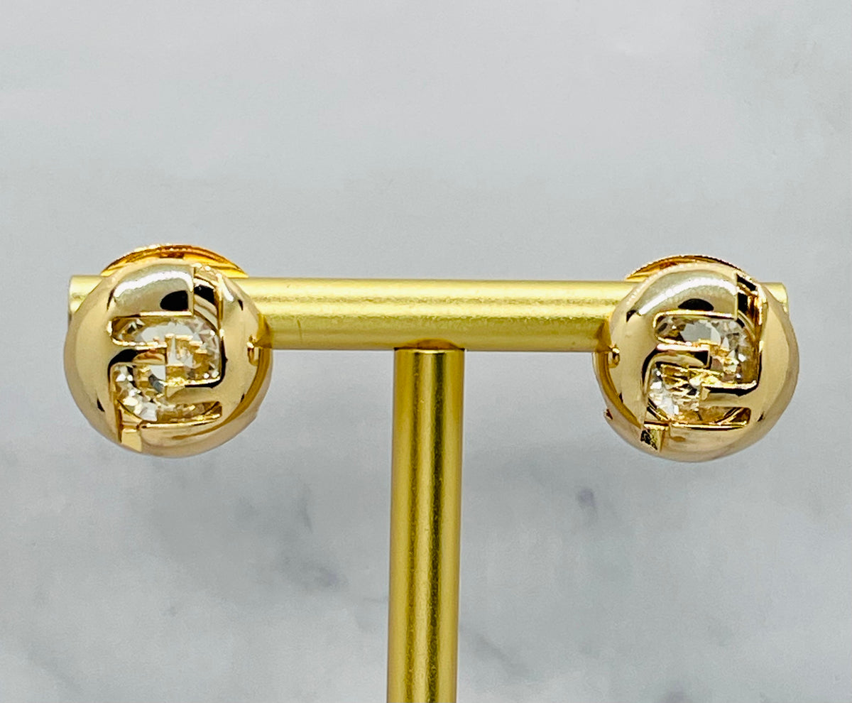 FENDI FF Sphere Rhinestone Earrings - Pre-Owned