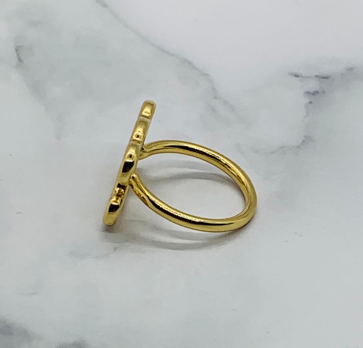 CELINE Monogram Gold Ring Size 7 M - Pre-Owned — 2