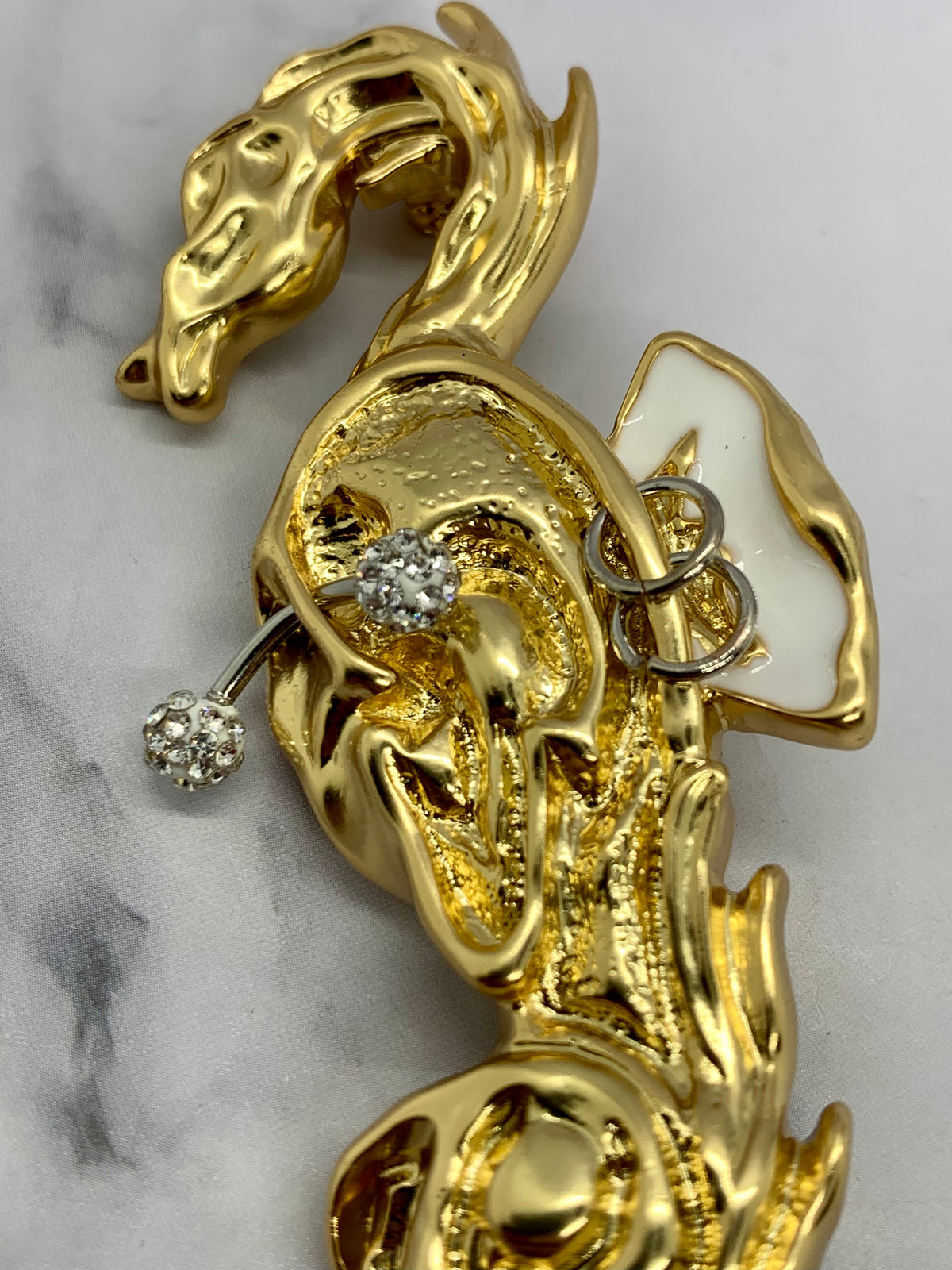 SCHIAPARELLI Statement Pierced Ear Brooch Pin - Pre-Owned — 3