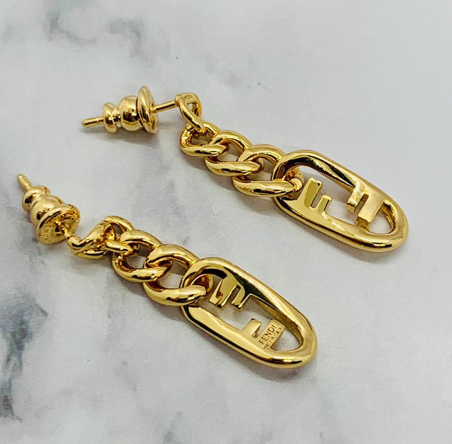 FENDI FF Chain Pendant Earrings - Pre-Owned — 1