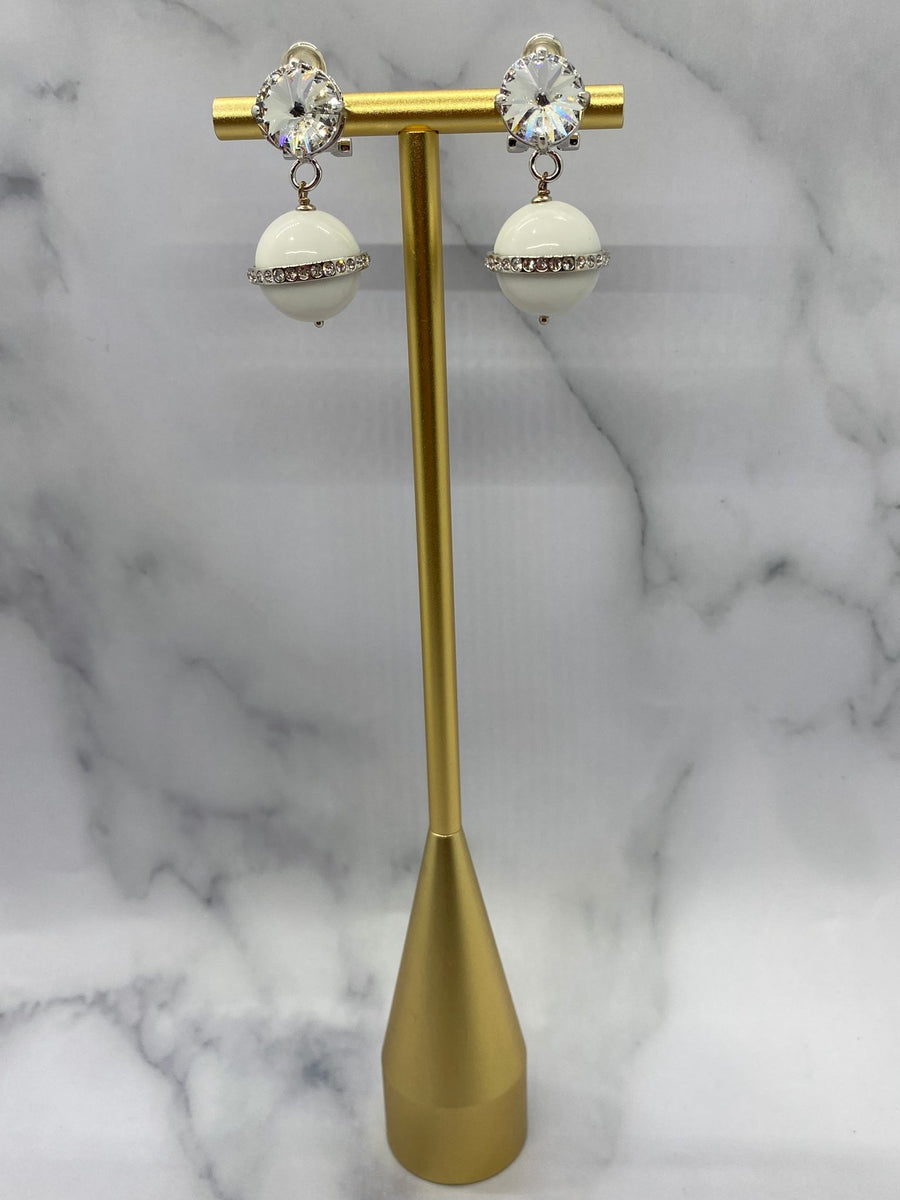 MIU MIU White Orb Pendant Earrings - Pre-Owned — 1