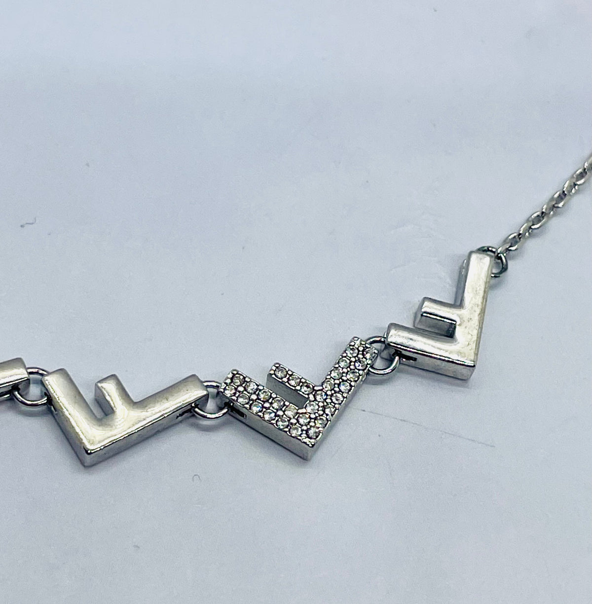 FENDI F Rhinestone Monogram Necklace - Pre-Owned — 5
