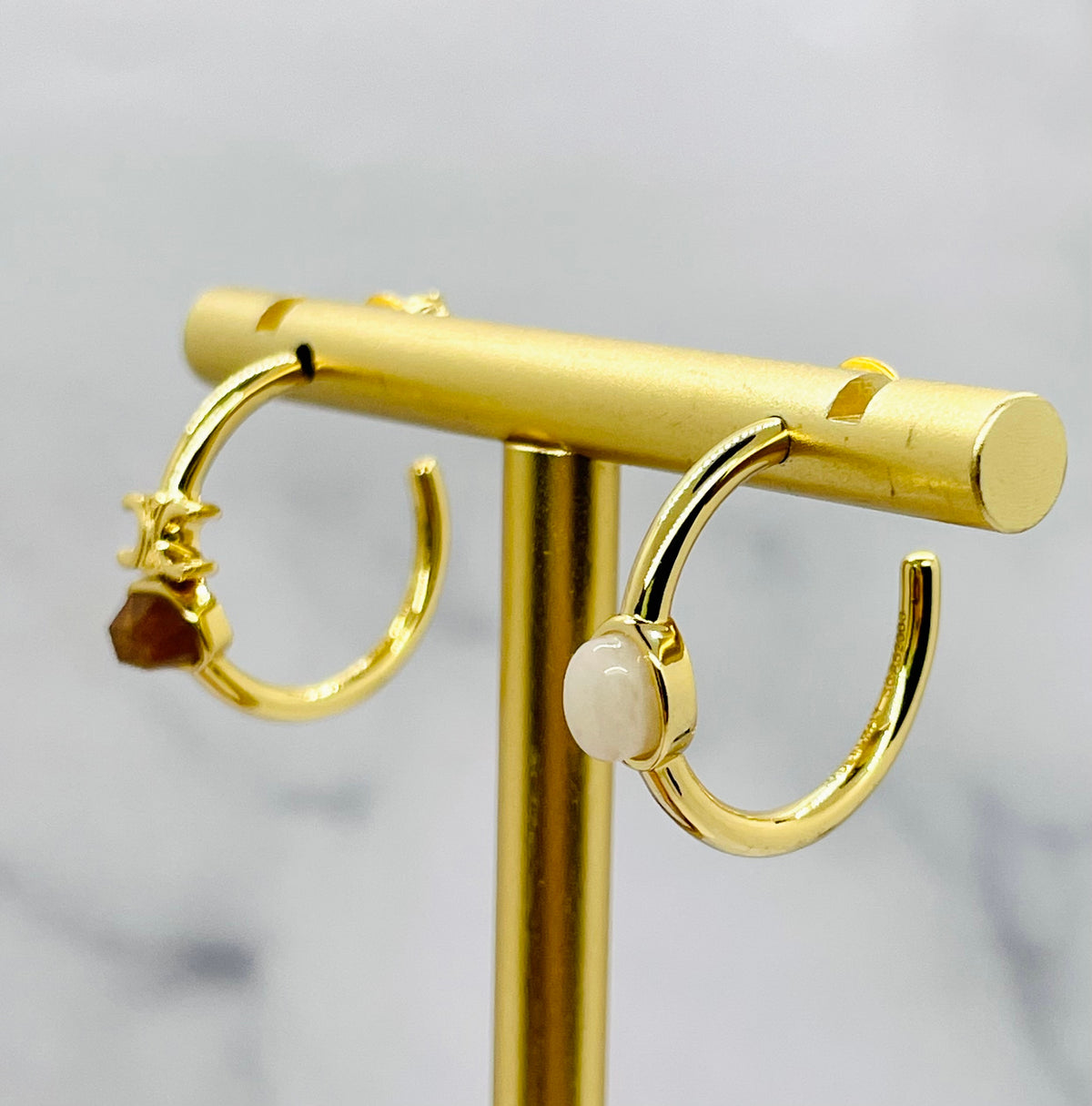 CELINE Asymmetric Monogram Hoop Earrings - Pre-Owned — 5