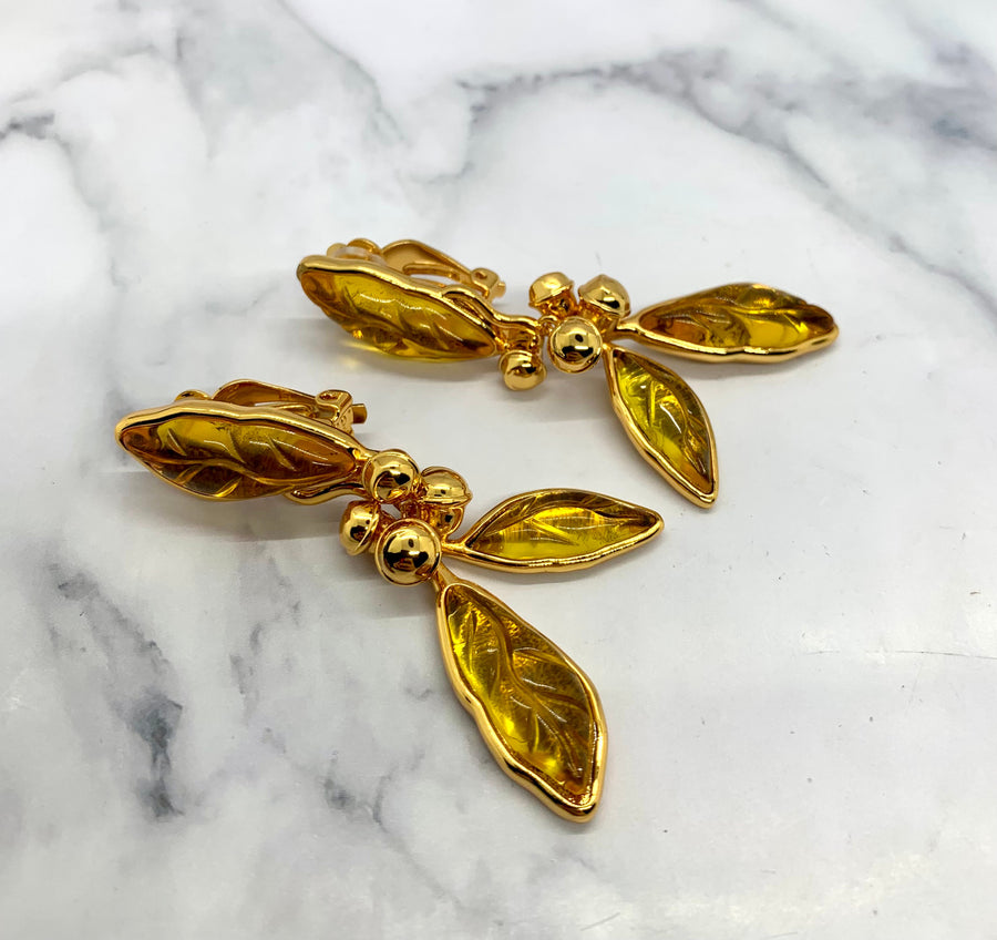 KENZO Vintage Gold Poppy Earrings - Pre-Owned — 1