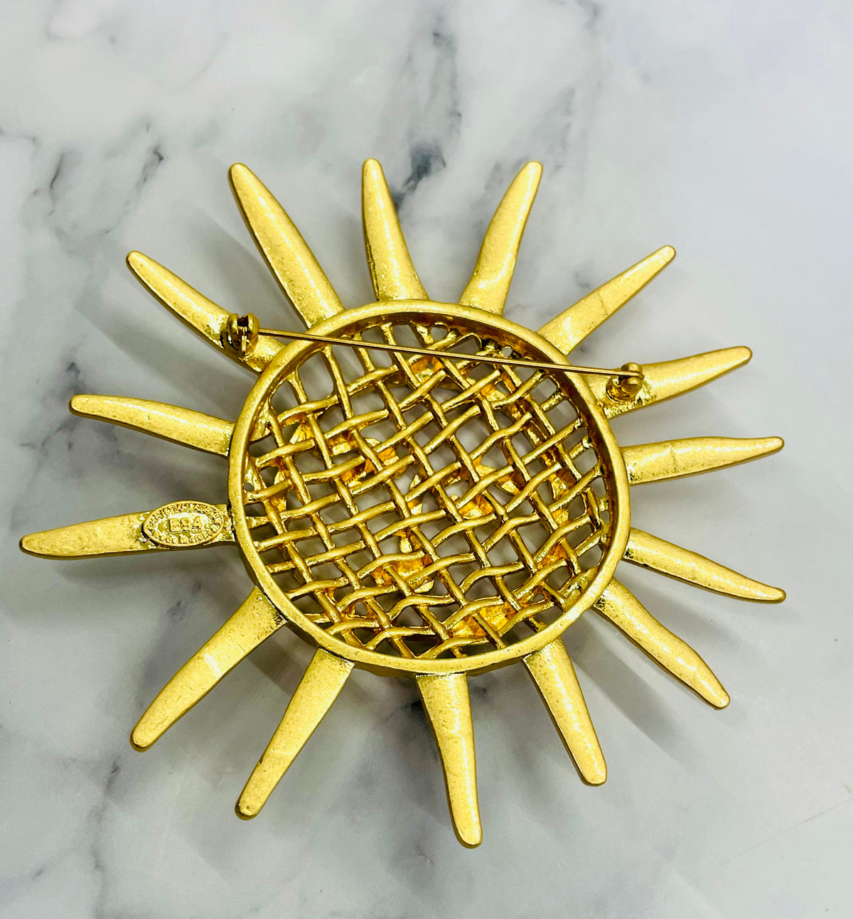 CHRISTIAN LACROIX Gold Tone Sun Brooch Pin - Pre owned / MK6411 — 2