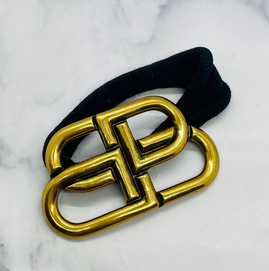 BALENCIAGA BB Brass Elastic Hair Tie - Pre-Owned — 1