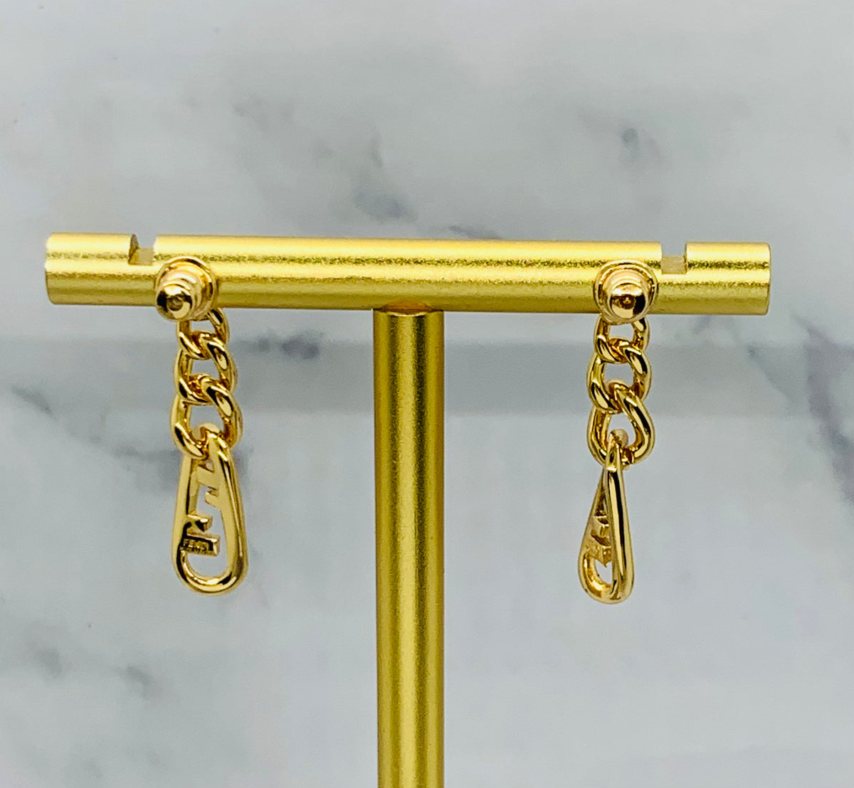 FENDI FF Chain Pendant Earrings - Pre-Owned — 3