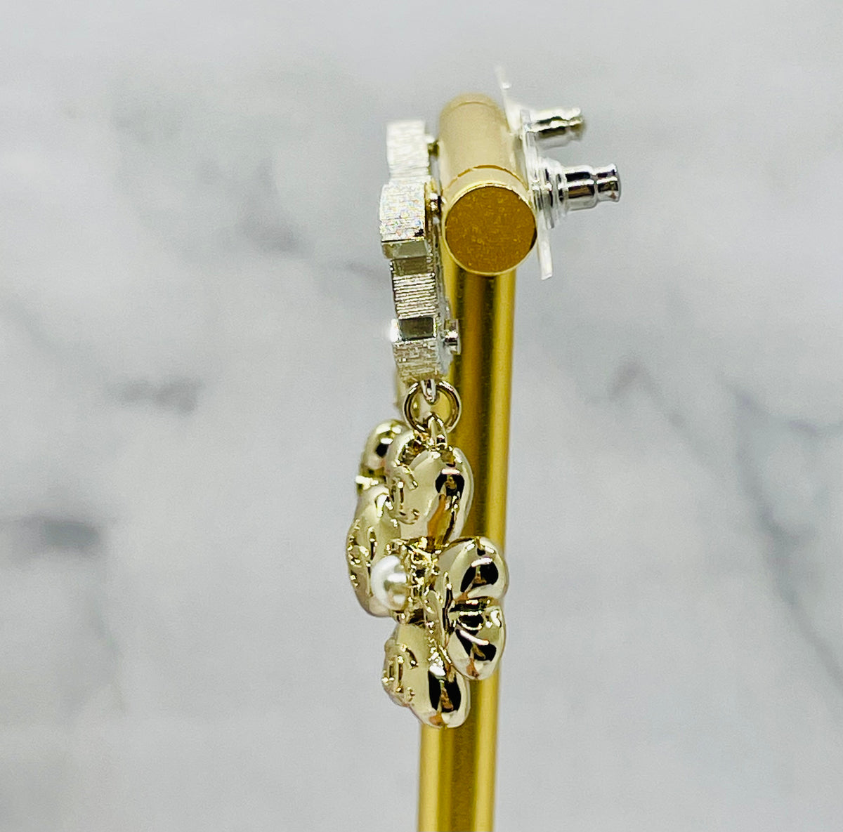 CHANEL CC Rhinestone Floral Pendant Earrings - Pre-Owned — 2