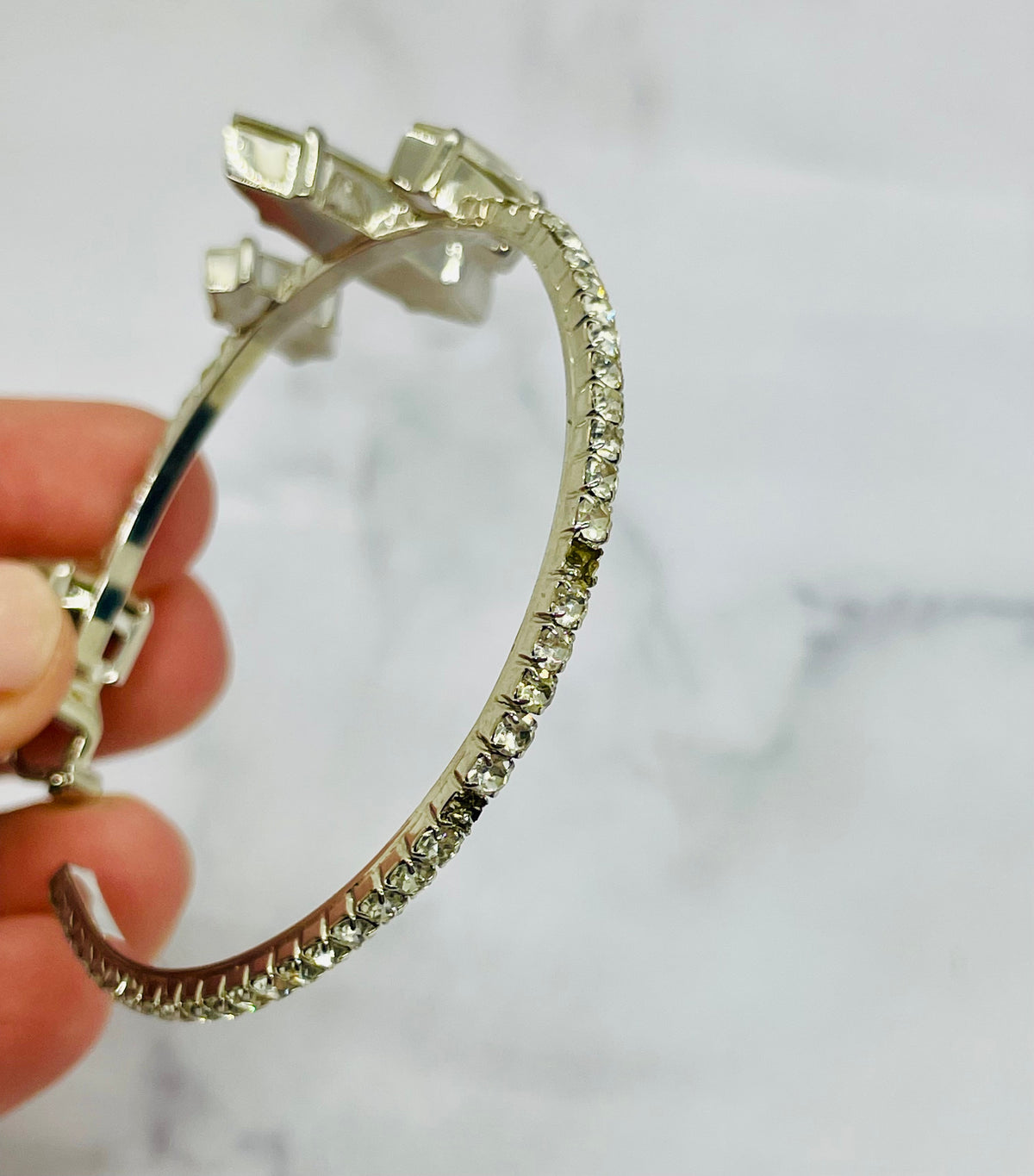 MIU MIU Rhinestone Hoop Earrings Missing Two Stones - Pre-Owned / MA5969 — 6