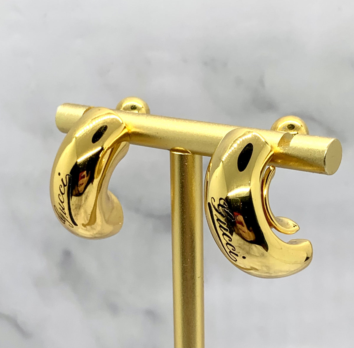 GUCCI Monogram Hoop Earrings - Pre-Owned — 5