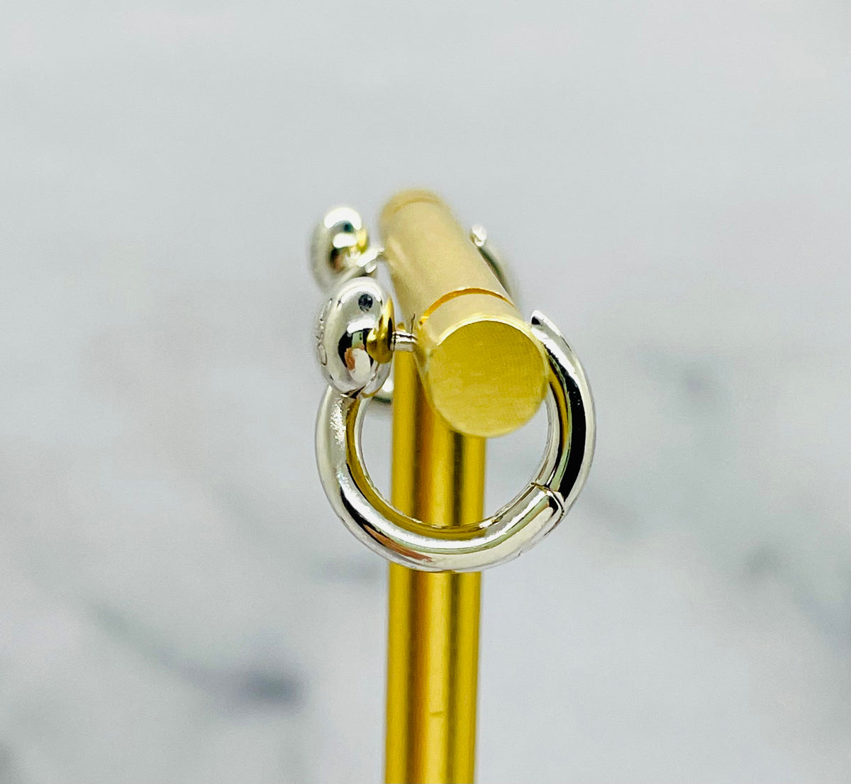 LOEWE Silver Monogram Hoop Earrings - Pre-Owned — 3