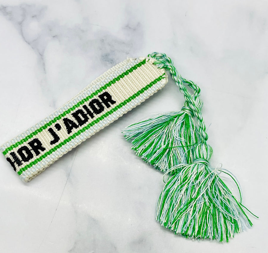 DIOR J'Adore Green & Blue Friendship Bracelet - Pre-Owned