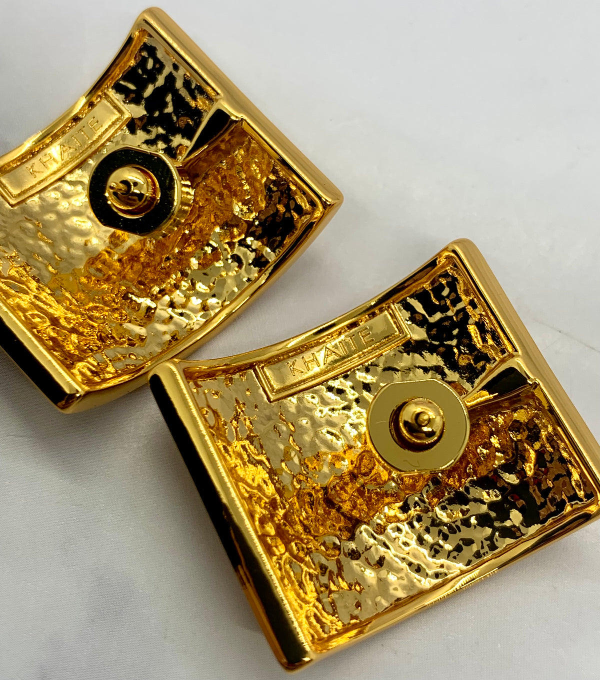 KHAITE Gold Tone Square Earrings - Pre owned