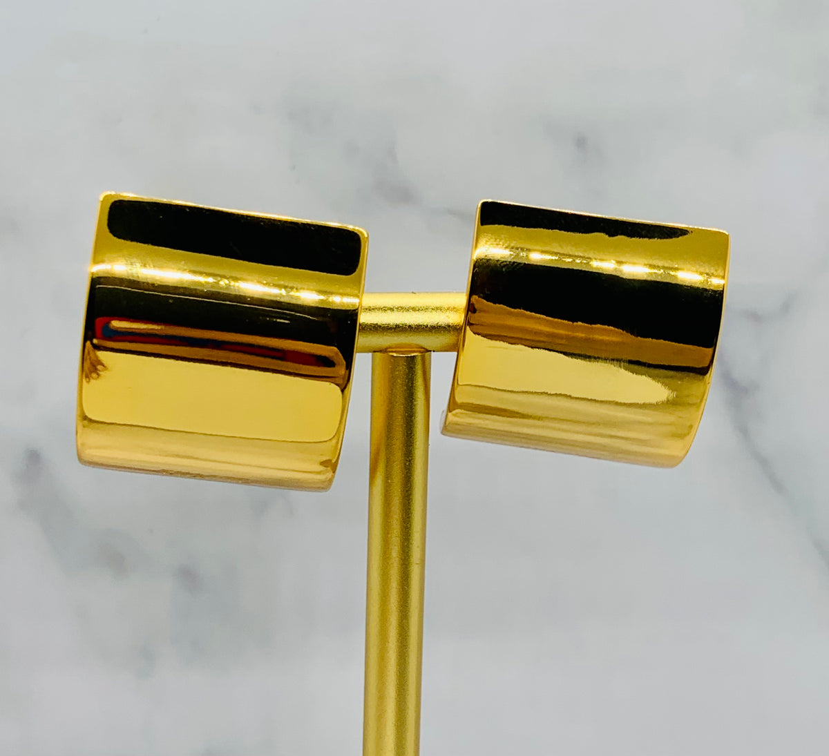 KHAITE Gold Tone Square Earrings - Pre owned